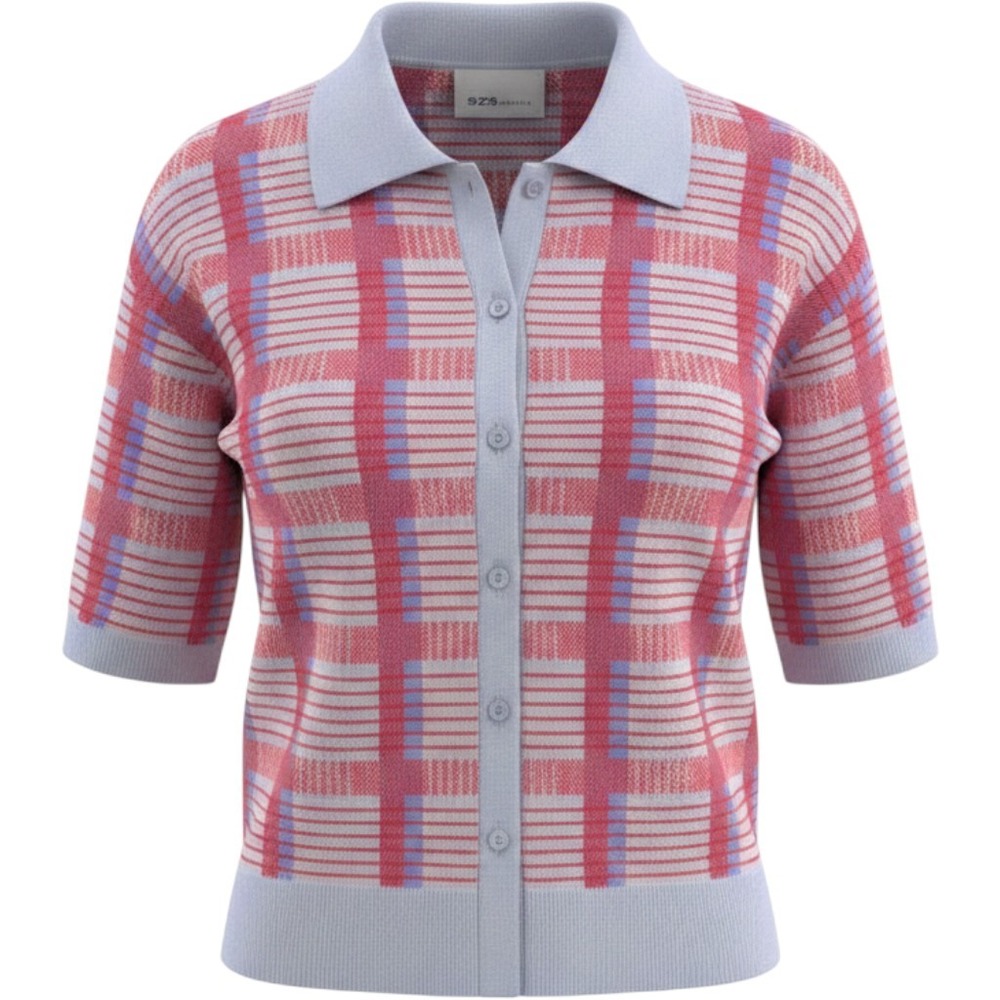 Short sleeve plaid sweater cardigan NWOT 525 america